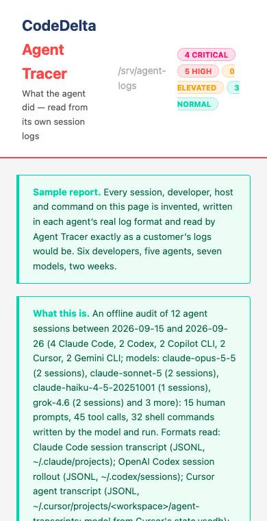 Agent Tracer sample report