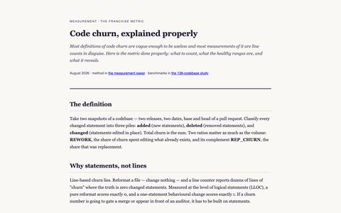 Code churn, explained