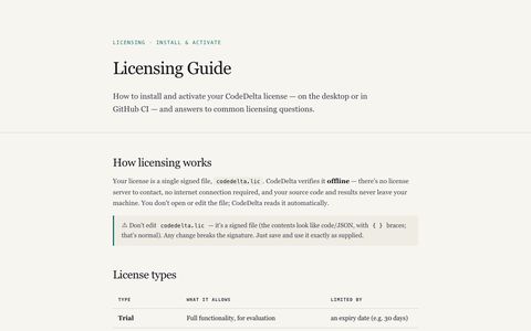 Licensing guide