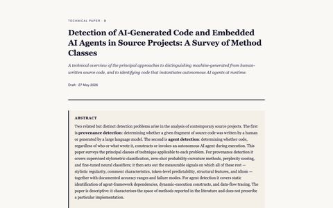 AI code detection — the paper