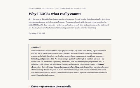 Why LLOC counts — the paper