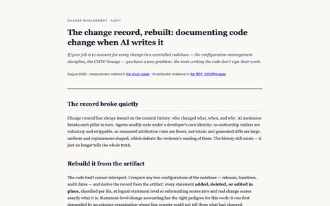 The change record